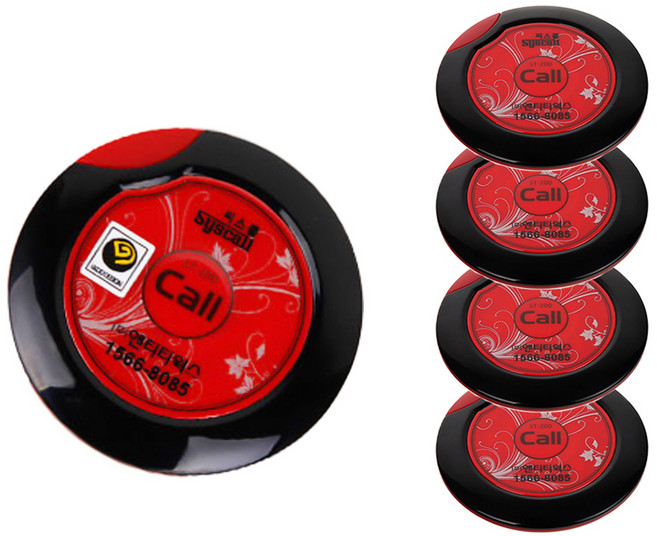 씨스콜 슬림호출벨 레드블랙 ST-200, 5개