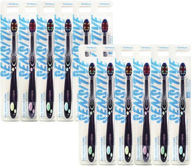 덴터치 고탄력 초미세모 센시티브 칫솔 랜덤발송, 12개, 1개입 - 쿠팡