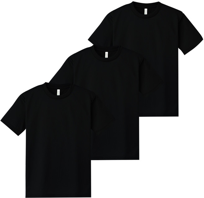 글리머 남녀공용 냉감 통기성 기능성 드라이쿨 라운드 반팔티셔츠 3p