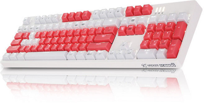ABKO HACKER 凱華光軸 防水 可換軸 水晶鍵帽 機械式鍵盤 V2 Clicky, K8800, 白色, 標準型, 光軸