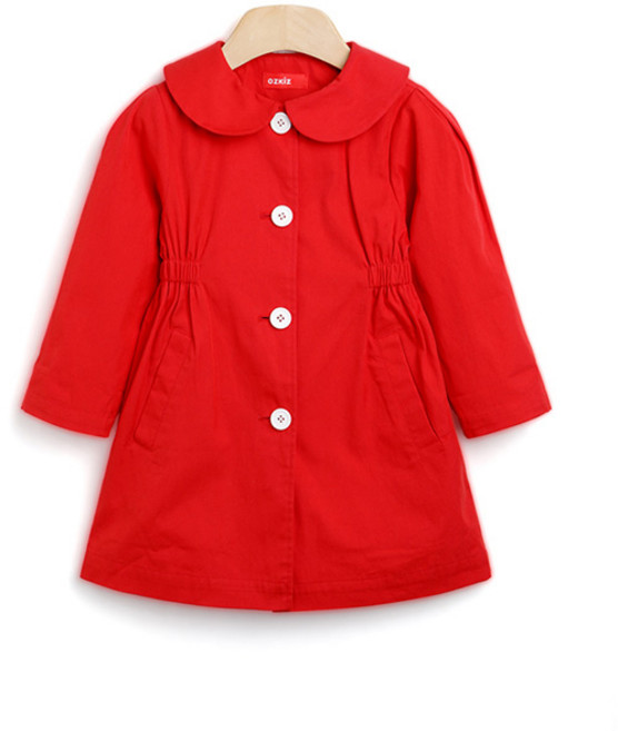 오즈키즈 여아용 레드엘리스 트렌치코트