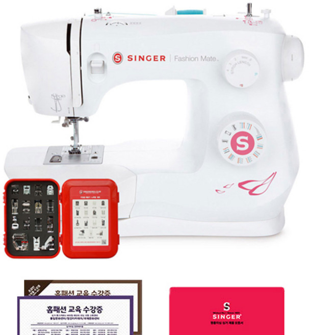 싱거 New SINGER 패션메이트 가정용 미싱 + 노루발 15종 세트, 3333, 혼합색상