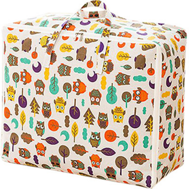 패브릭 이불 정리가방 중형 55 x 30 x 20 cm, 부엉이, 1개