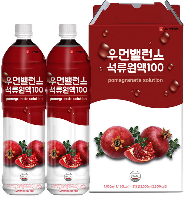 우먼밸런스 석류즙 원액 선물포장세트, 1L, 2개