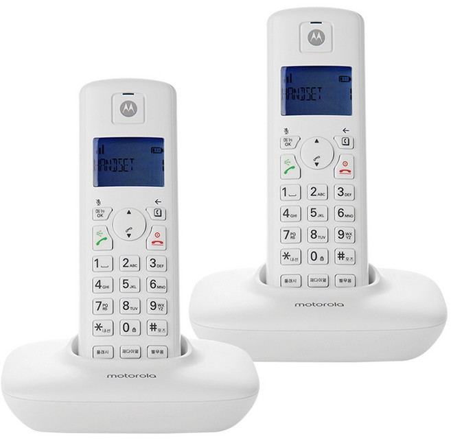 모토로라 디지털 무선 전화기 T401A+ 2p, T401A+(화이트)