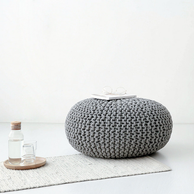 마켓비 나자누 푸프 코튼 57 스툴, 그레이, 1개