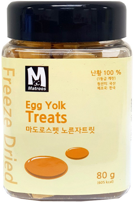 마도로스펫 반려동물 동결건조간식, 노른자, 80g, 1개