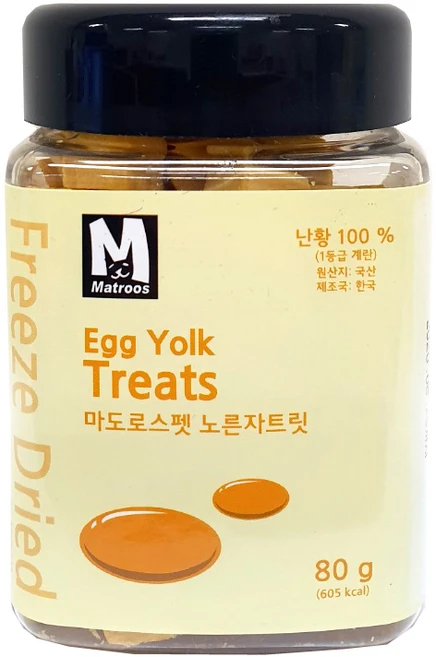 마도로스펫 반려동물 동결건조간식, 노른자, 80g, 1개 - 쿠팡