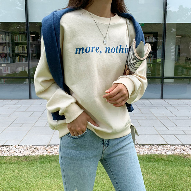 온더리버 모어레터링 맨투맨