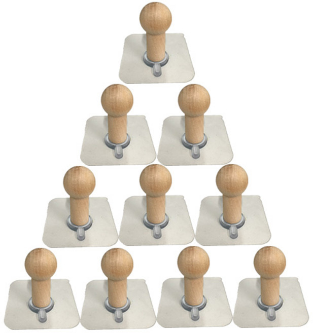 접착식 매직 우드 후크 옷걸이 롱타입, 오크, 10개