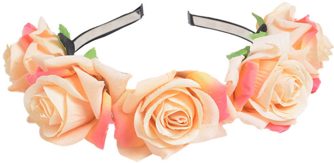 파티팡 DO브라이덜샤워 장미 화관 머리띠, 로즈골드, 1개