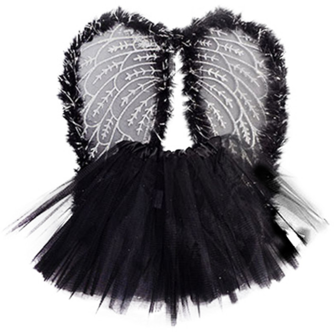파티팡 할로윈 파티스커트 분장세트 블랙엔젤, 혼합 색상, 1세트