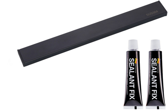 모나코올리브 메탈라인 자석칼걸이 40 +실란트픽스 접착제 2p, 블랙, 1개