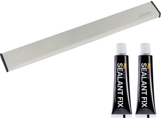 모나코올리브 메탈라인 자석칼걸이 40 +실란트픽스 접착제 2p, 실버, 1개