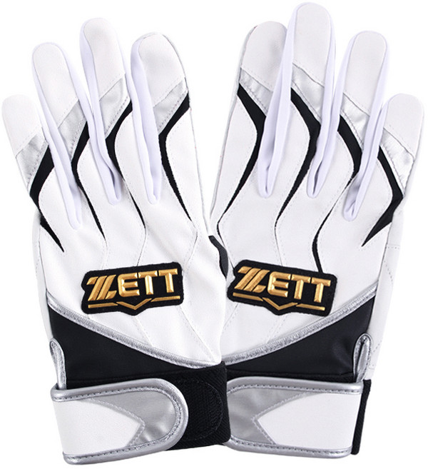 제트 배팅 야구장갑 양손용 BGK-595, 화이트 + 실버, 1세트