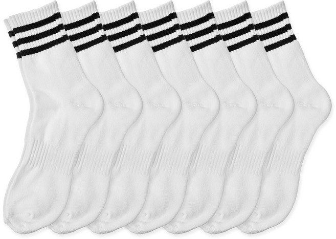 플러스코튼 남성용 쿠션 스포츠 중목양말 7p