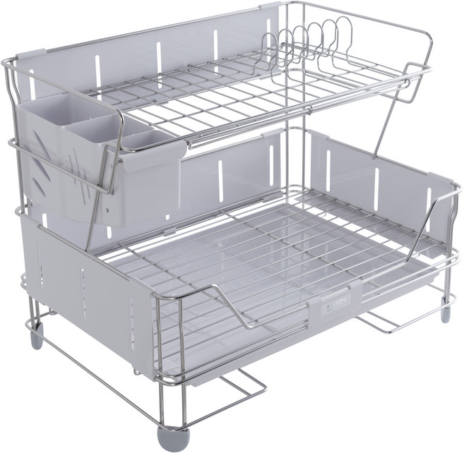 한샘 뉴 샤인 식기건조대 SUS 304, 2단, 화이트, 1개