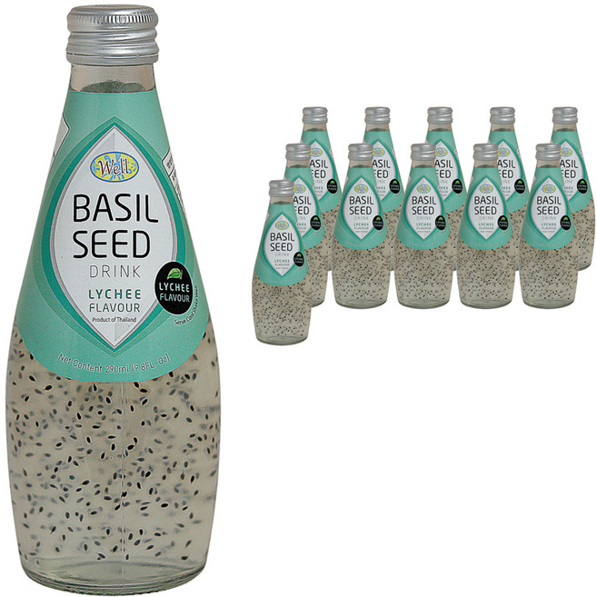 웰 바질 시드 드링크 리치향, 290ml, 12개