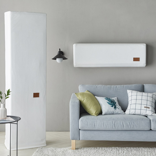 쁘리엘르 모던스퀘어 니트 스판 에어컨커버 삼성 LG 2013년~2018년 멀티형, 화이트