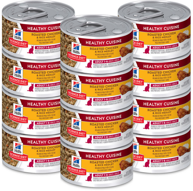 힐스사이언스다이어트 어덜트 고양이 헬씨 퀴진 스튜 습식사료, 닭+쌀, 79g, 12개