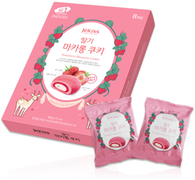 제키스 딸기 마카롱 쿠키, 160g, 1개