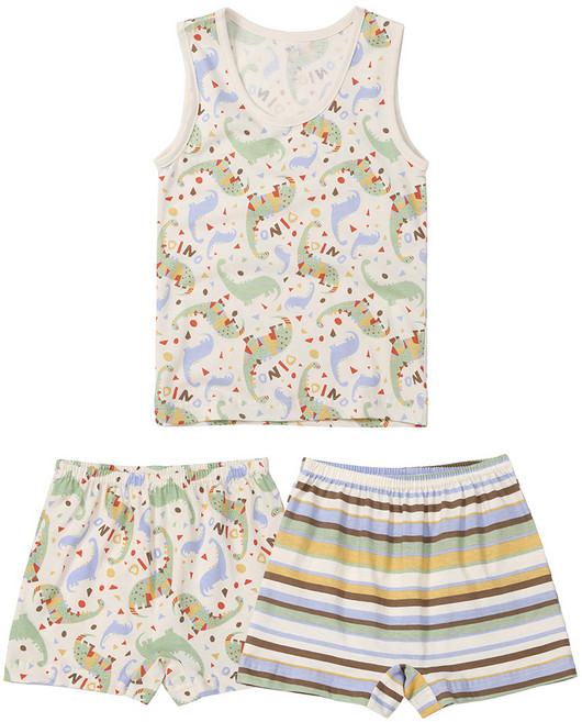 위드오가닉 남아용 런닝 + 사각 팬티 2종세트