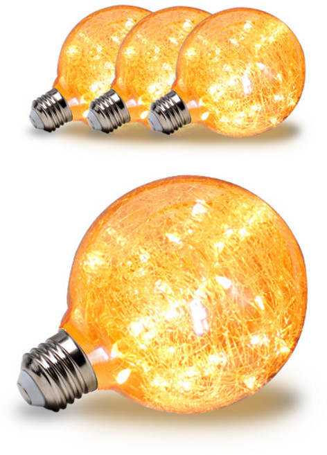 LED 에디슨안개전구 G95 2W, 전구색, 4개