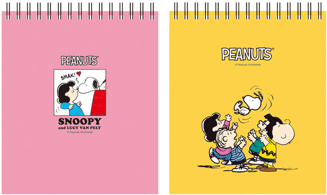 피너츠 스누피 상철 그리드 노트 Yellow + 랜덤 발송, 혼합 색상, 1세트