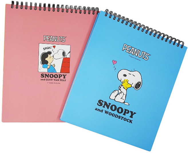 피너츠 스누피 상철 그리드 노트, 랜덤 발송, 2개