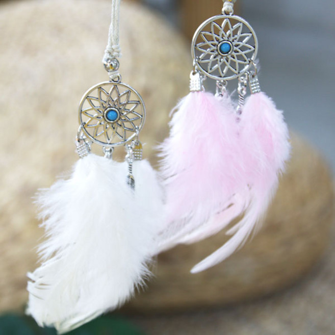 아라문 미니 드림캐쳐 2종 세트, 화이트 + 핑크, 1세트