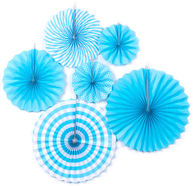 파티팡 페이퍼팬 데코 6종세트, 블루