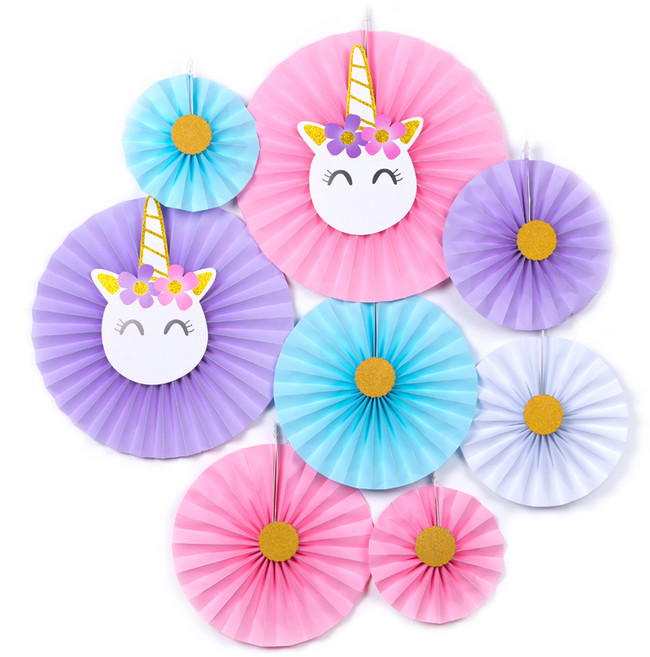 파티팡 페이퍼팬 데코 세트, 혼합 색상