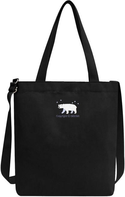 옥스타 북극곰 자수 에코백 크로스타입