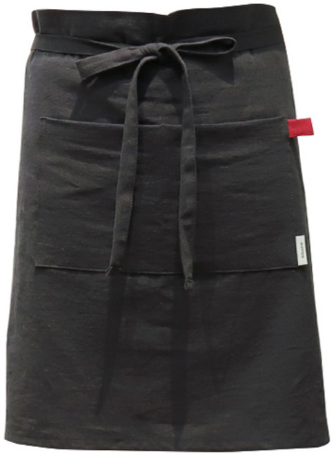 유노야 베이직 레드링 린넨 하프 앞치마, 차콜, 1개