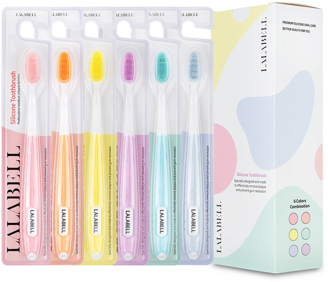 라라벨 실리콘 칫솔 세트, 6개입, 1개