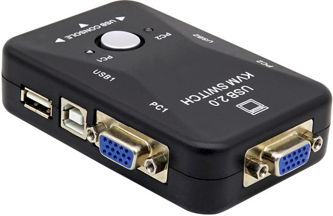 컴스 2대1 KVM USB 스위치, BT624, 1개