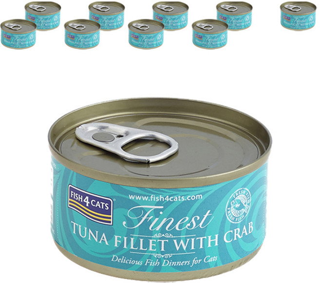 피쉬포캣 생후 3개월 이상 고양이 주식캔, 참치+게살, 70g, 10개