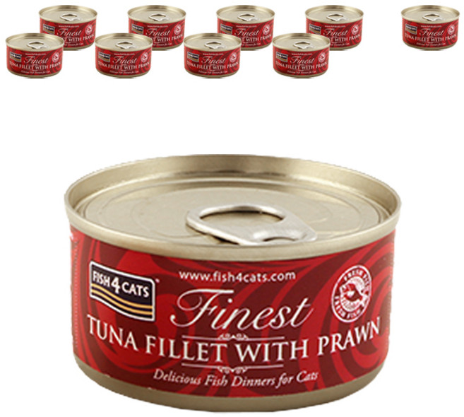 피쉬포캣 생후 3개월 이상 고양이 주식캔, 참치+새우, 70g, 10개