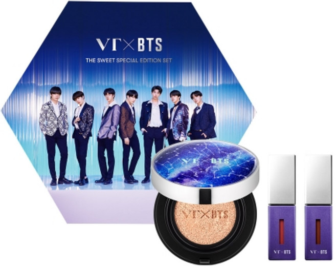 VT코스메틱 BTS 더 스윗 스페셜 에디션 쿠션세트 23호, 1개, 더 스윗 글로시 쿠션+더 스윗 무스 립 플루이드 2종
