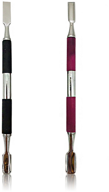 네일퀸 프로페셔널 실리콘그립 네일 푸셔 2종 세트, 블랙, 핑크, 1세트