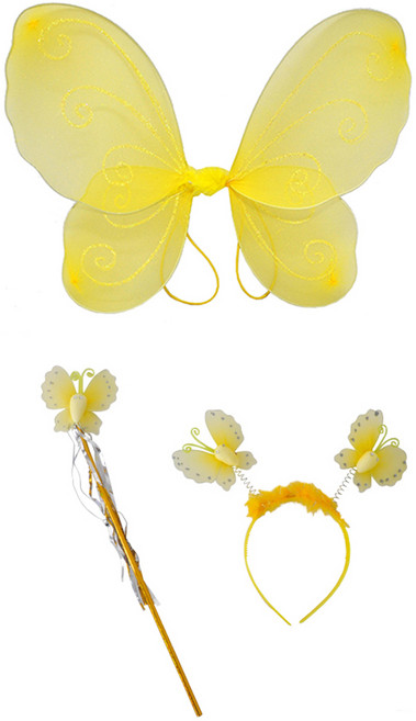 파티쇼 천사요정 치마 30cm + 날개 세트, 옐로우, 1세트