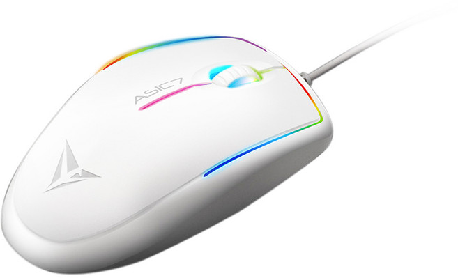 알카트로즈 RGB FX LED 유선 마우스, asic7, 화이트