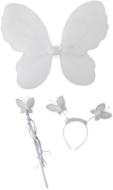 파티쇼 천사요정 치마 30cm + 날개 세트, 화이트, 1세트