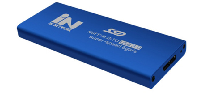 인네트워크 USB3.0 NGFF M.2 SSD 외장하드 케이스 블루, IN-SSDM2BL, 1개