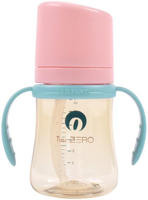 릴팡 티어제로 슈퍼소프트 양손 PPSU 빨대컵, 200ml, 1개, 샤인핑크