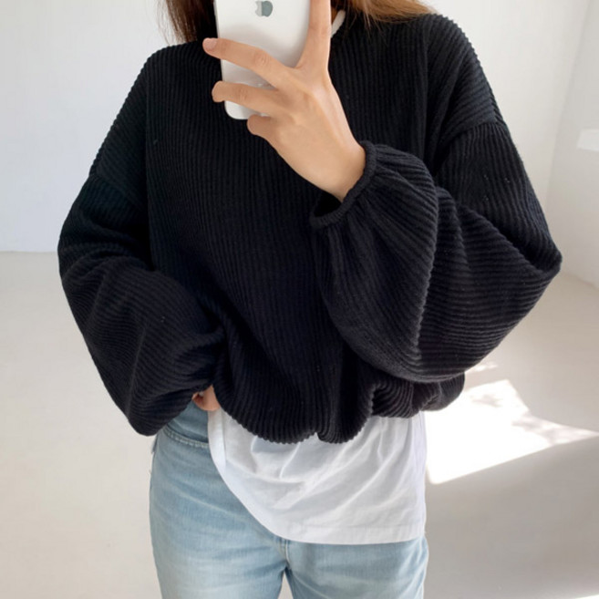 엔비룩 여성용 슬로우 골지니트