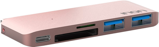 아이논 USB 3.0 C타입 5in1 멀티허브 맥북 IN-UH410C, 로즈골드