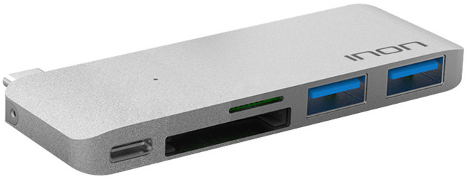 아이논 USB 3.0 C타입 5in1 멀티허브 맥북 IN-UH410C, 실버