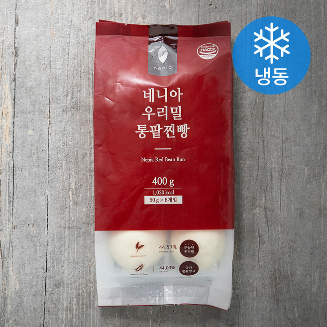 네니아 우리밀 통팥찐빵 (냉동), 50g, 8개입, 1개