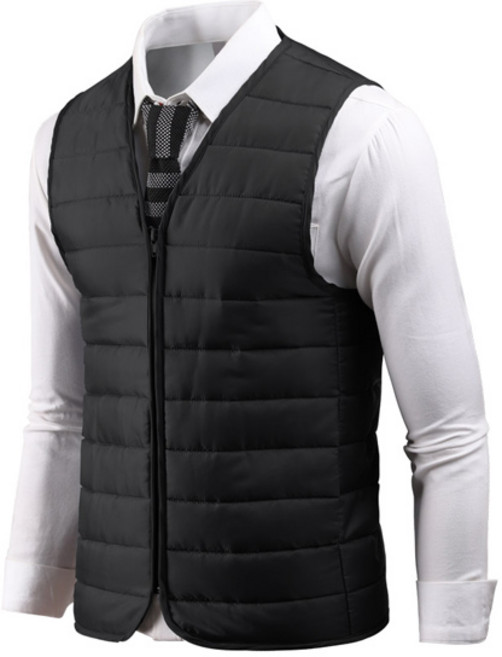 다꾸앙 남성용 딱좋은타이밍 브이넥 경량 패딩 조끼 B08D11 ov1629